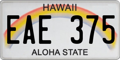 HI license plate EAE375