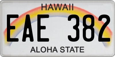 HI license plate EAE382
