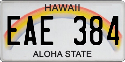 HI license plate EAE384