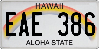 HI license plate EAE386