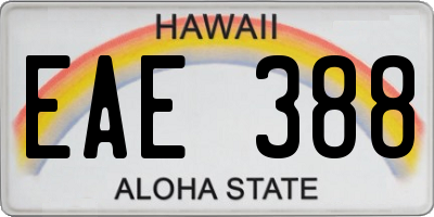 HI license plate EAE388