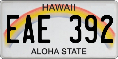 HI license plate EAE392