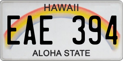 HI license plate EAE394