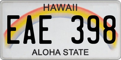 HI license plate EAE398