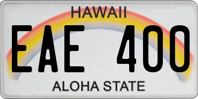 HI license plate EAE400