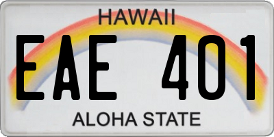 HI license plate EAE401