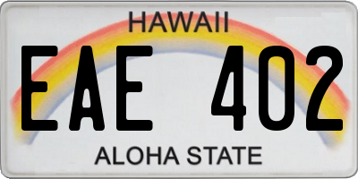 HI license plate EAE402