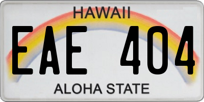 HI license plate EAE404