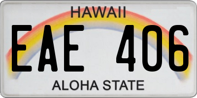 HI license plate EAE406