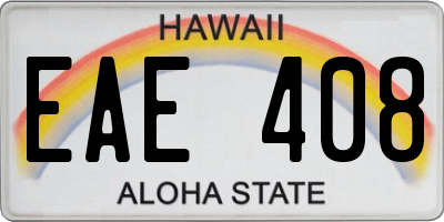 HI license plate EAE408