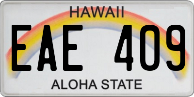 HI license plate EAE409