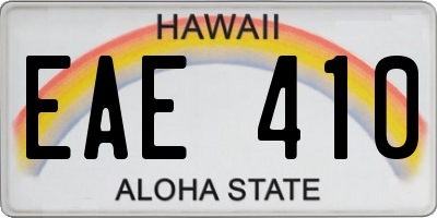 HI license plate EAE410