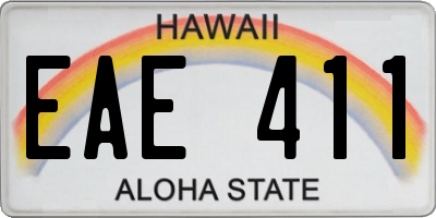 HI license plate EAE411