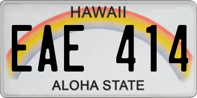 HI license plate EAE414