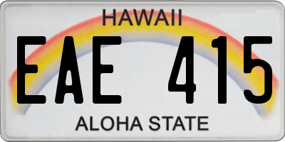 HI license plate EAE415