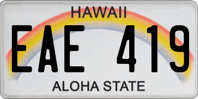 HI license plate EAE419