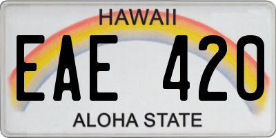 HI license plate EAE420