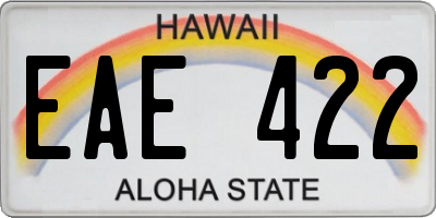 HI license plate EAE422