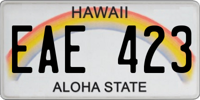 HI license plate EAE423