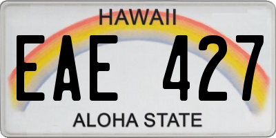 HI license plate EAE427