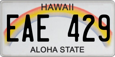 HI license plate EAE429