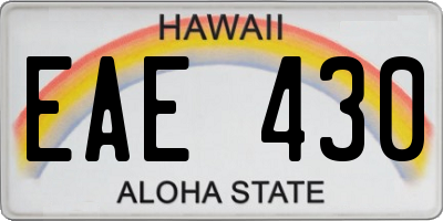 HI license plate EAE430