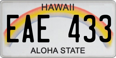 HI license plate EAE433