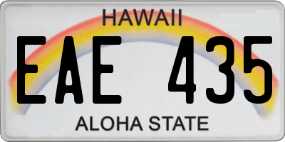 HI license plate EAE435