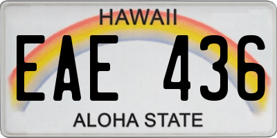 HI license plate EAE436