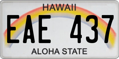 HI license plate EAE437