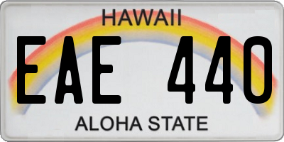 HI license plate EAE440