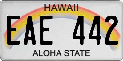 HI license plate EAE442