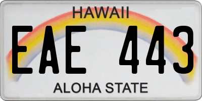 HI license plate EAE443