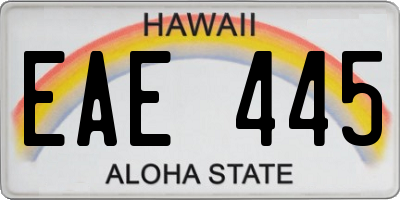 HI license plate EAE445