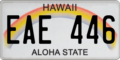HI license plate EAE446