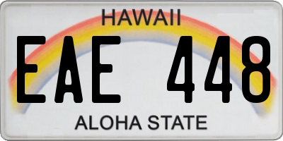 HI license plate EAE448