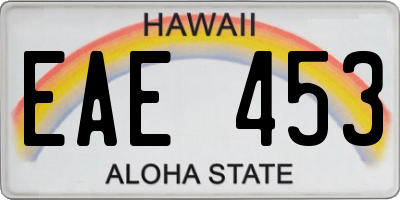 HI license plate EAE453