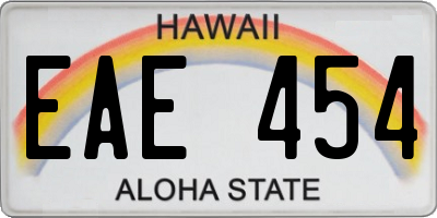 HI license plate EAE454