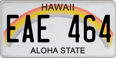HI license plate EAE464