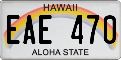 HI license plate EAE470