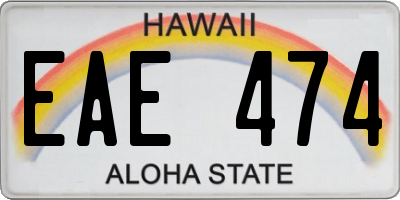 HI license plate EAE474