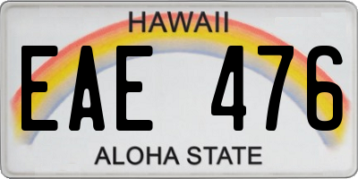 HI license plate EAE476