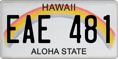 HI license plate EAE481