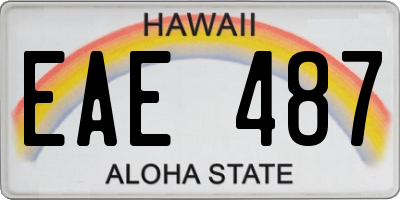 HI license plate EAE487