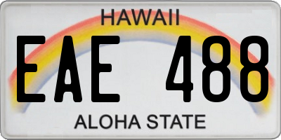 HI license plate EAE488