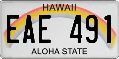 HI license plate EAE491