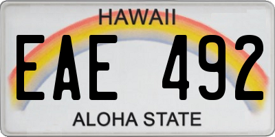 HI license plate EAE492