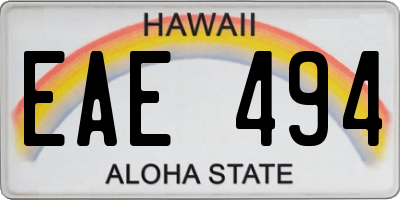 HI license plate EAE494