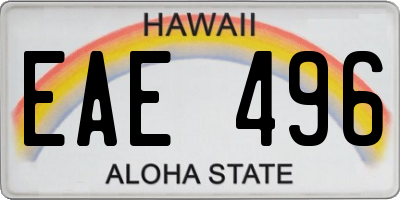 HI license plate EAE496