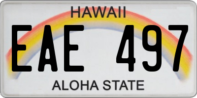HI license plate EAE497